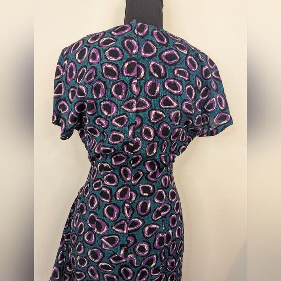 VTG 80s Maximalist Retro Pop Art Phoebe Polka Dot Cocktail Mad Men Dress 4 - Picture 6 of 8